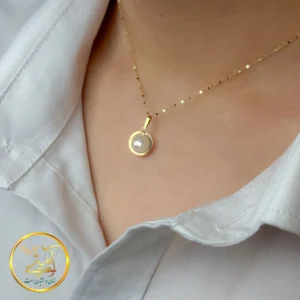 آویز گردنبند طلا مدل مروارید سواروسکی