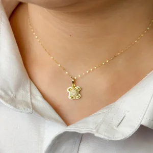 آویز گردنبند طلا مدل لاک پشت سواروسکی