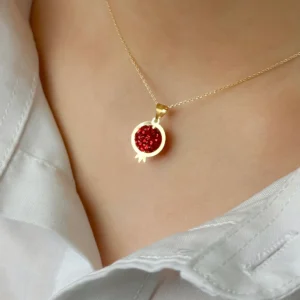 آویز گردنبند طلا مدل انار سواروسکی